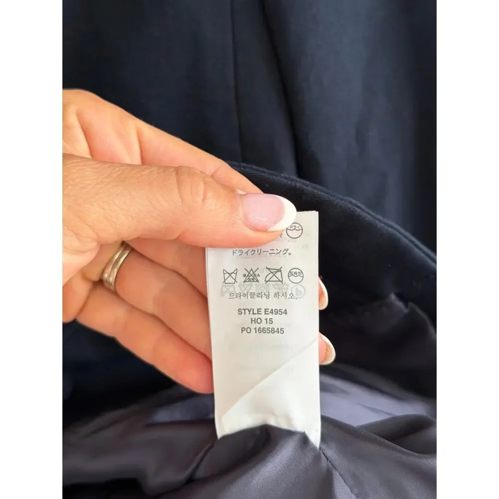 J. Crew Single Breasted Stretch Cotton Blazer Navy Blue 0P